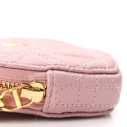 Christian Dior Calfskin Cannage Dioramour Caro Heart Pouch With Chain Old Rose 9 of 12