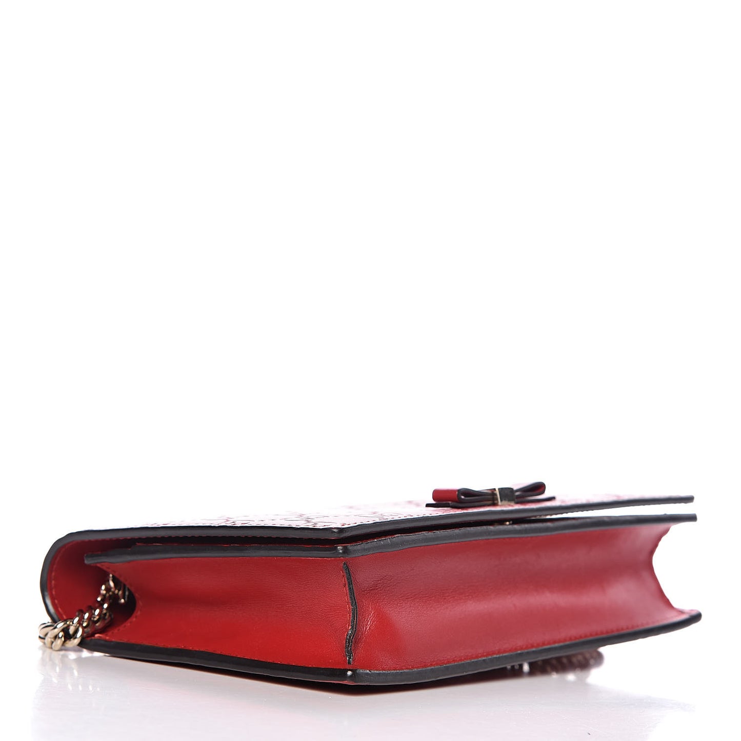 Guccissima Signature Bowy Chain Wallet Hibiscus Red