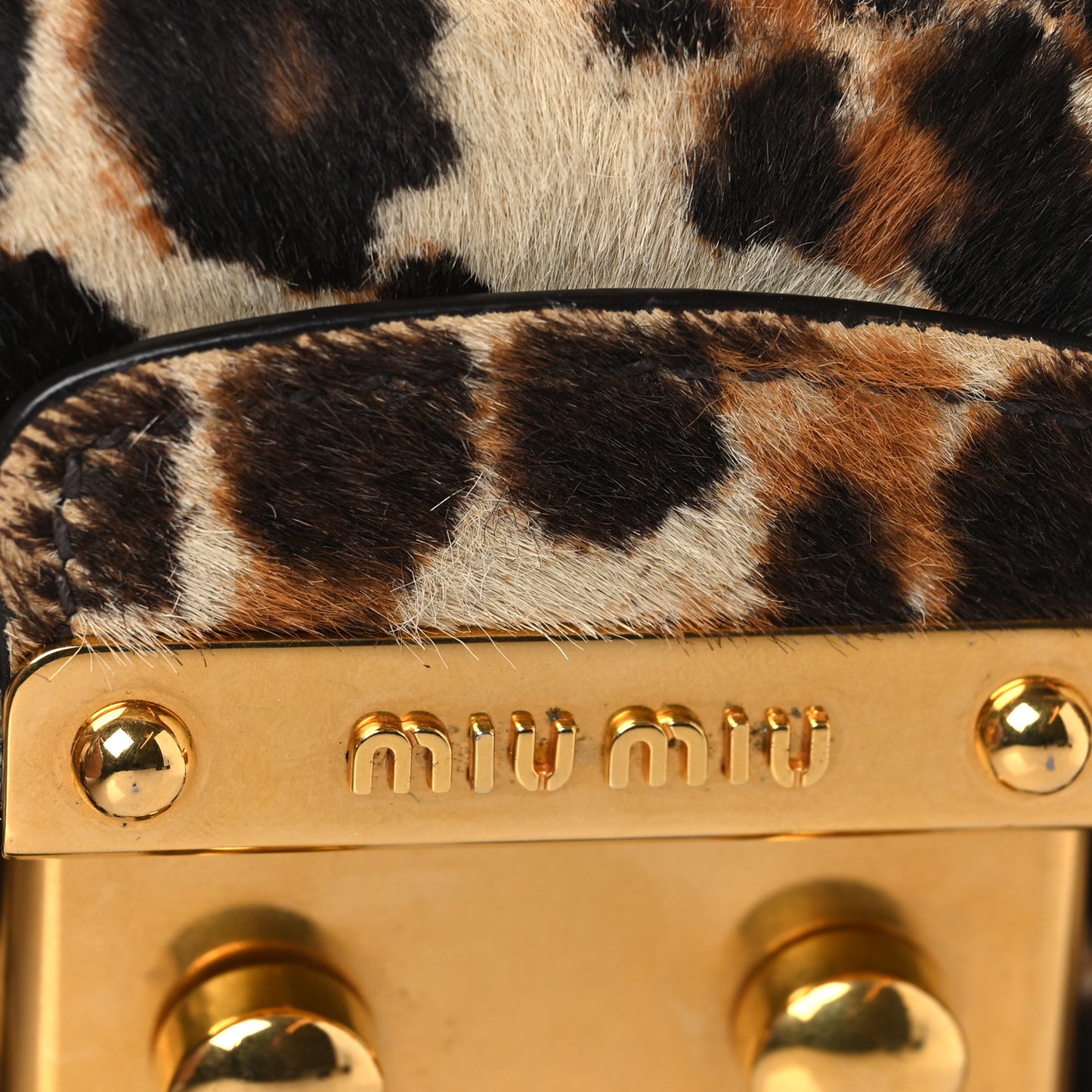 Pony Hair Leopard Print Wristlet Clutch Black