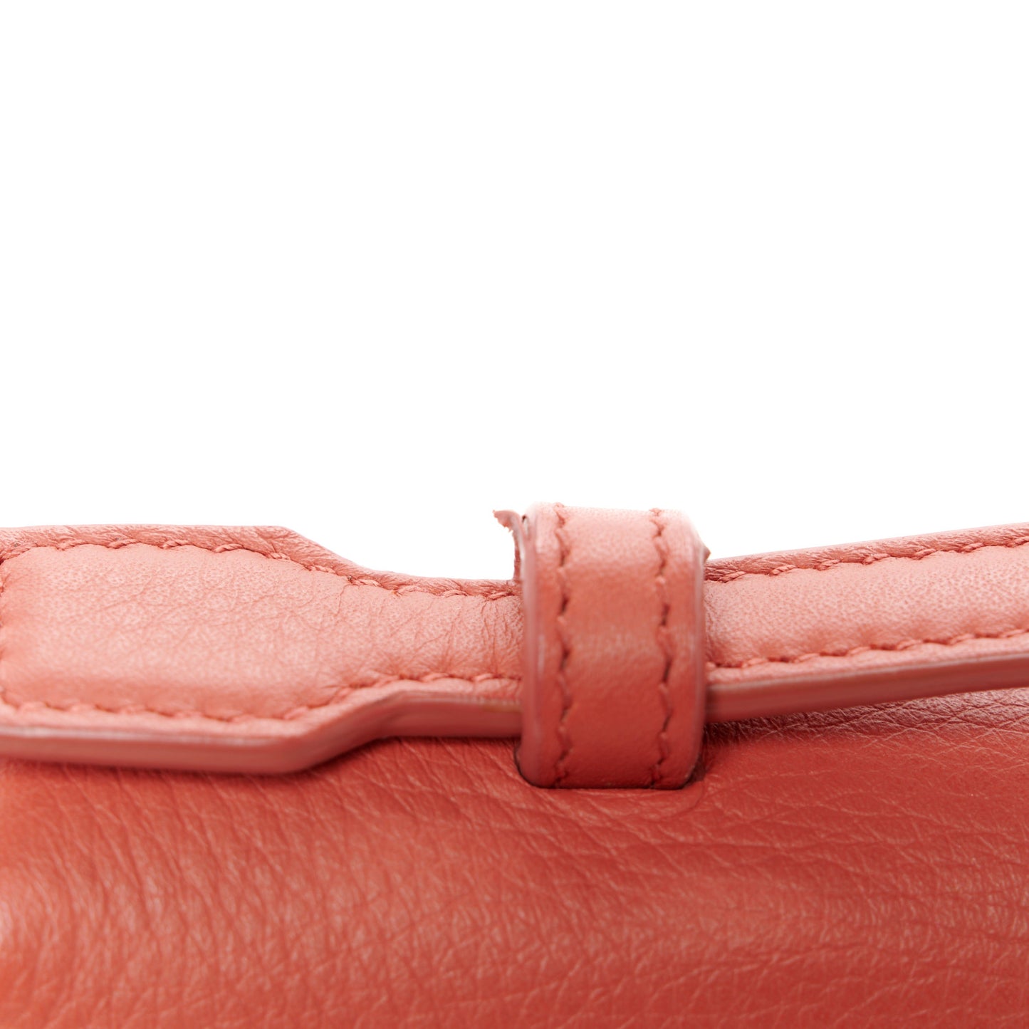 Grained Calfskin L19 Extra Pocket Pouch Coral Fiction