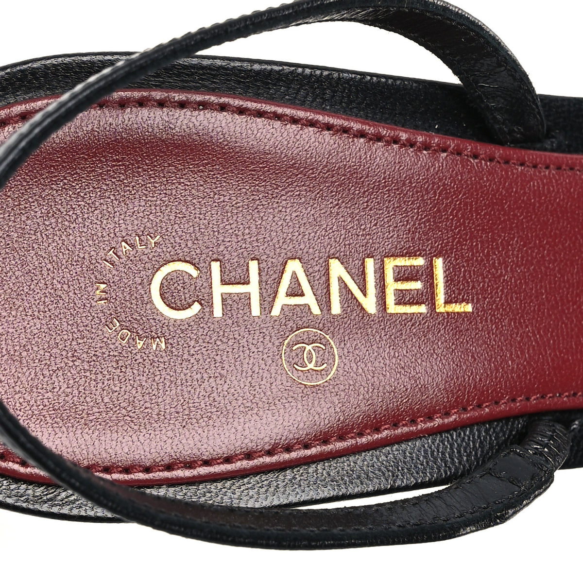 Chanel Goatskin CC Caged Sandals 37 Black 7 of 8