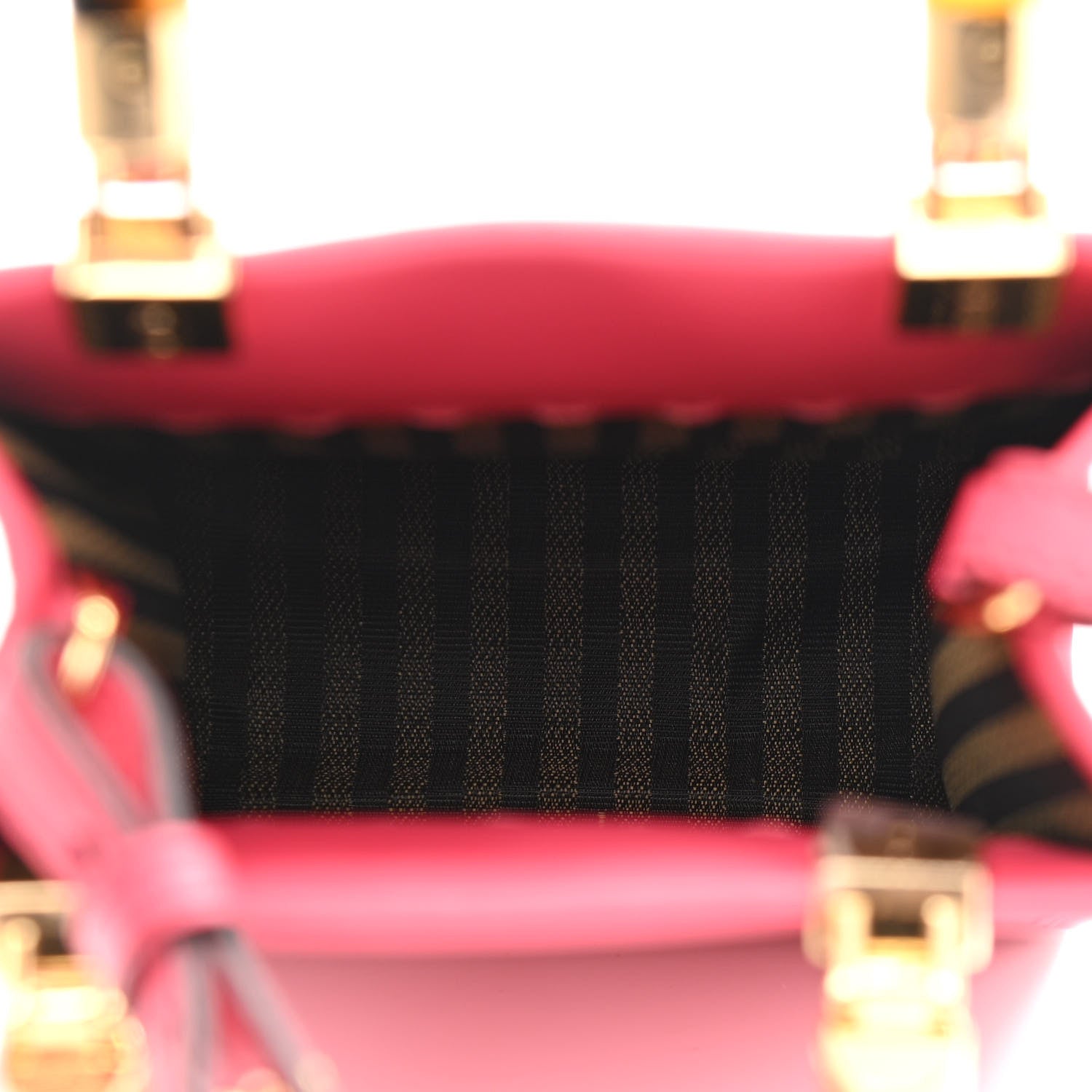 Fendi Vitello King Plexiglass Logo Embossed Mini Fendi Sunshine Shopper Tote Lampone 6 of 13