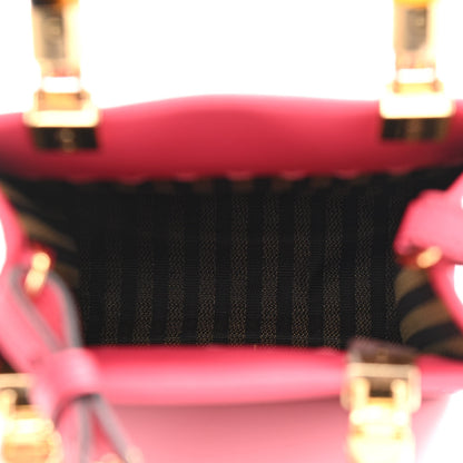 Fendi Vitello King Plexiglass Logo Embossed Mini Fendi Sunshine Shopper Tote Lampone 6 of 13