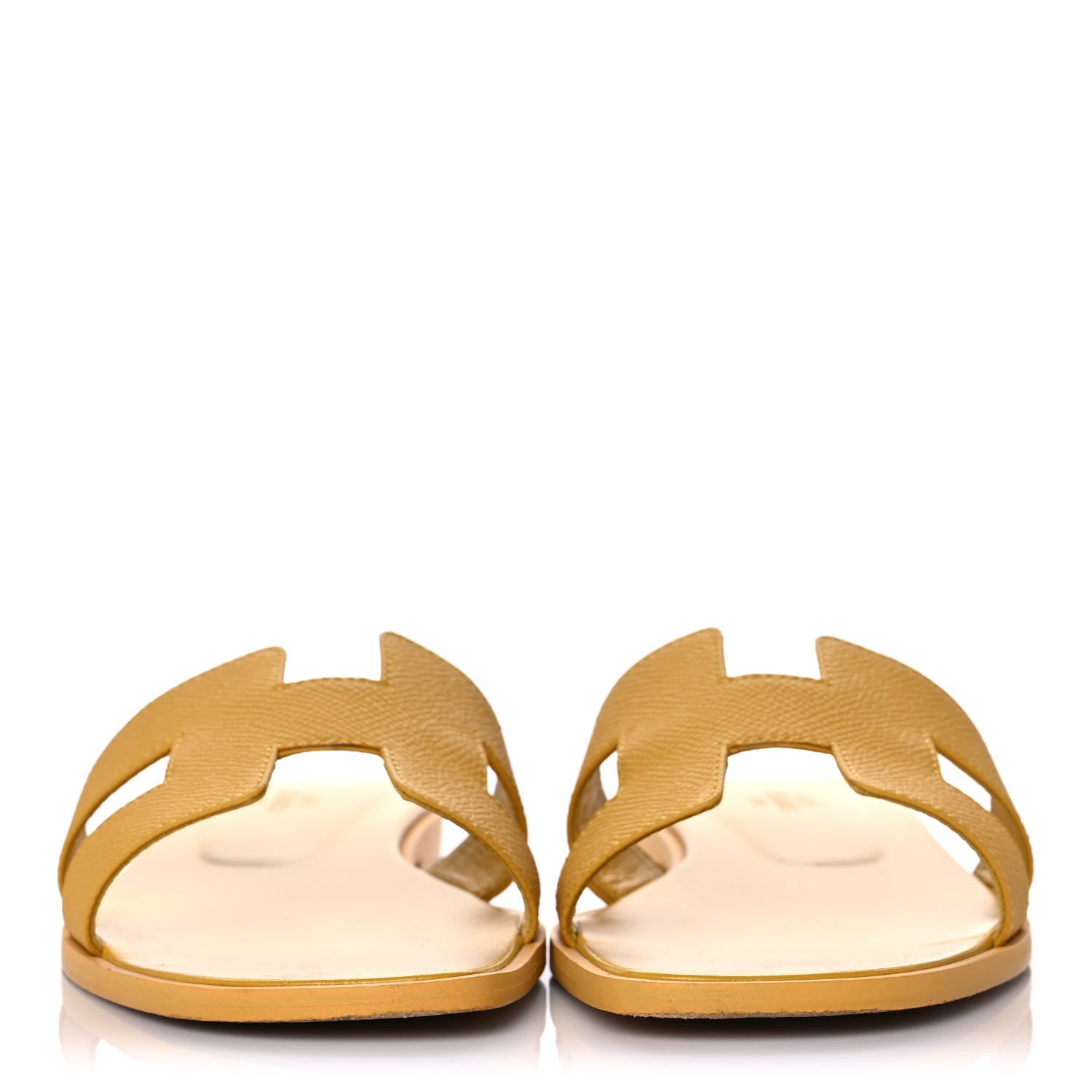 Hermes Epsom Oran Sandals 39.5 Jaune Sable 2 of 12