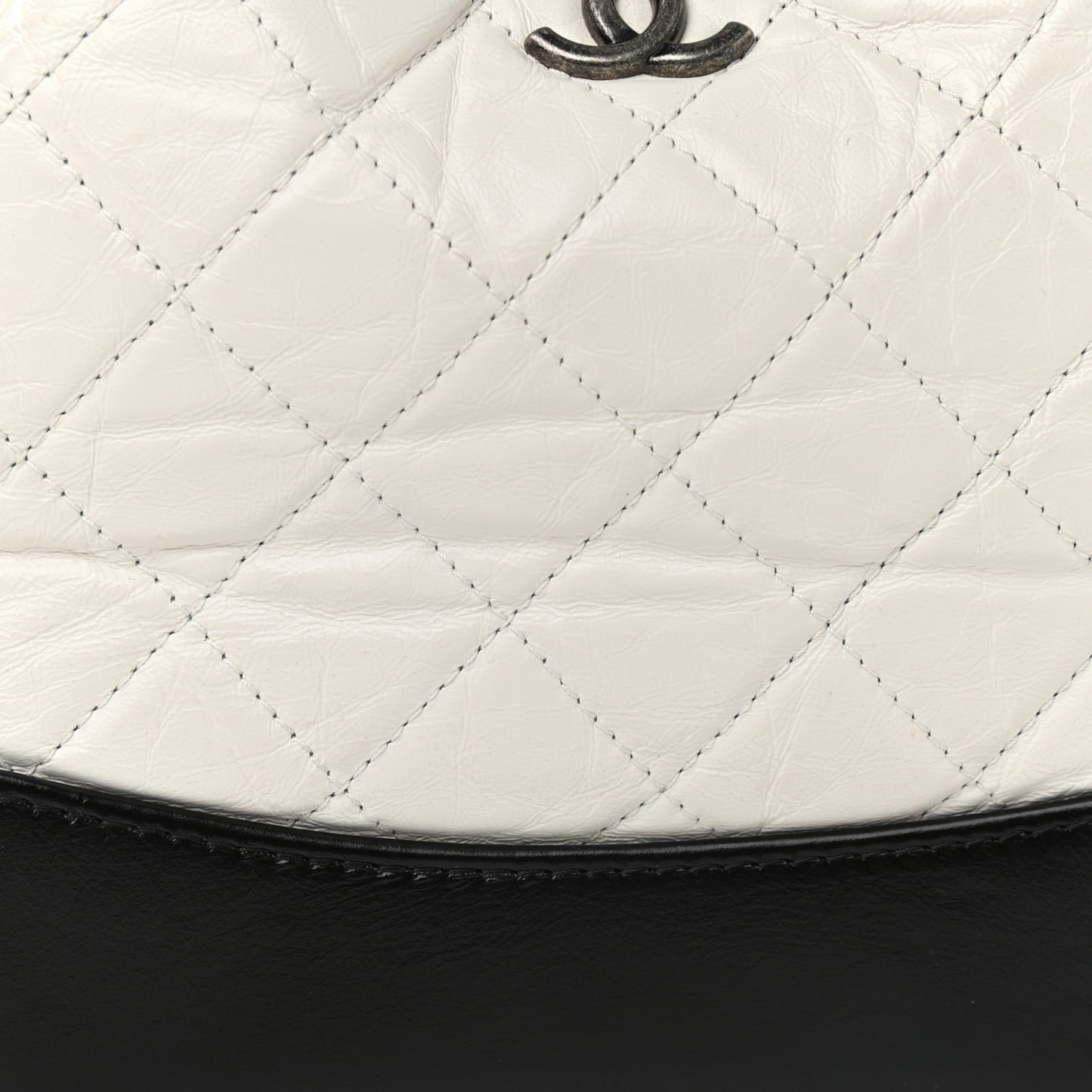 Aged Calfskin Quilted Small Gabrielle Backpack Black White