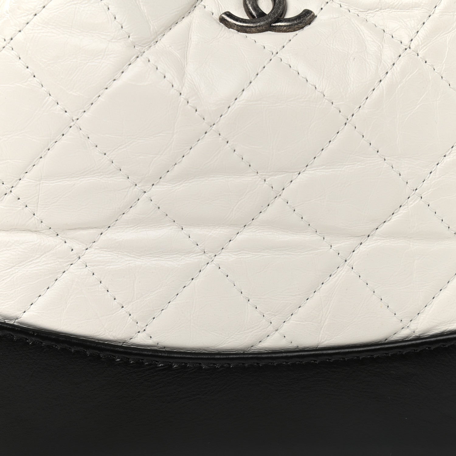 Chanel Aged Calfskin Quilted Small Gabrielle Backpack Black White 11 of 11