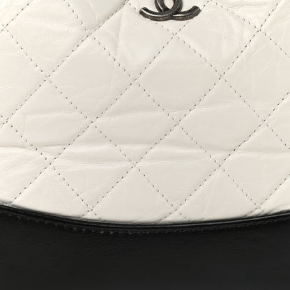 Chanel Aged Calfskin Quilted Small Gabrielle Backpack Black White 11 of 11
