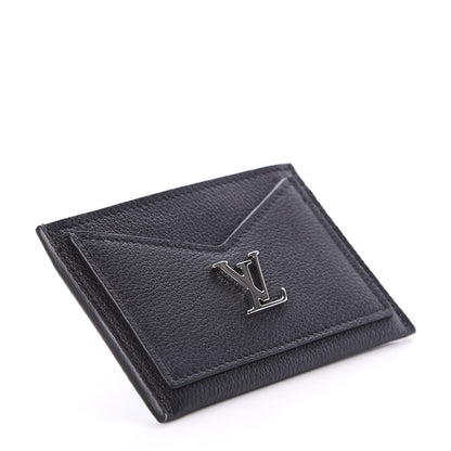 Louis Vuitton Calfskin Lockme Card Holder Black 3 of 5