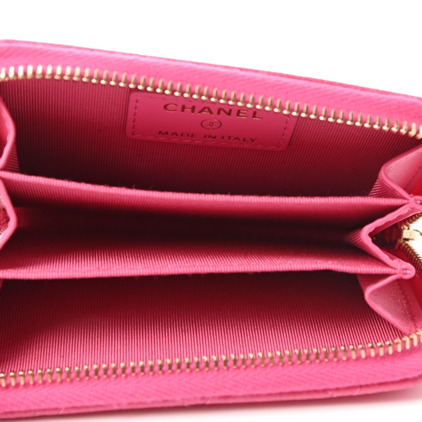 Caviar Quilted Zip Coin Purse Pink