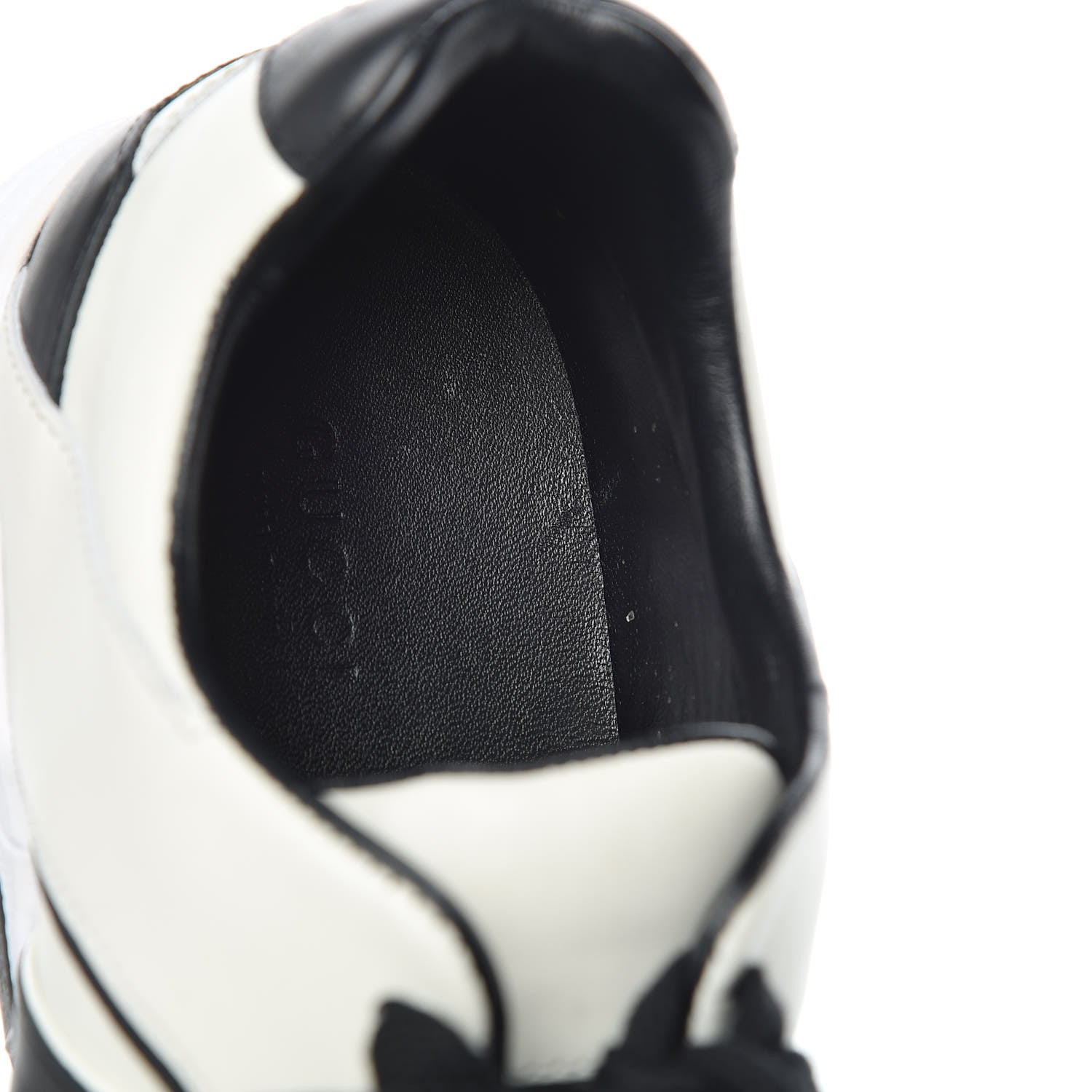 Gucci Calfskin Womens Interlocking G Sneakers 39 Black White 12 of 17