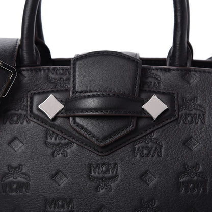 MCM Calfskin Ottomar Monogram Medium Essential Tote Black 10 of 11