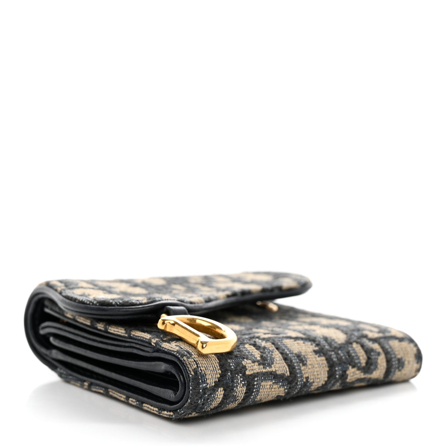 Christian Dior Oblique Saddle Lotus Wallet Blue 4 of 11
