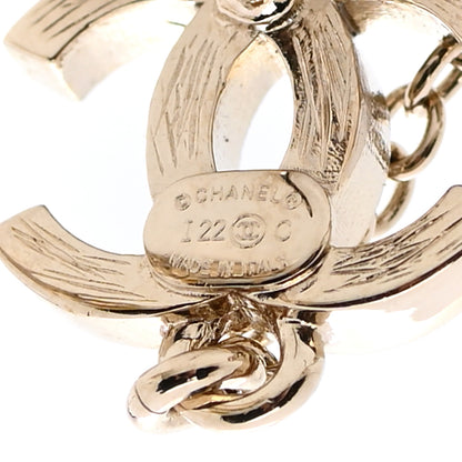 Chanel Metal Crystal CC Chain Cuff Earrings Gold 4 of 4