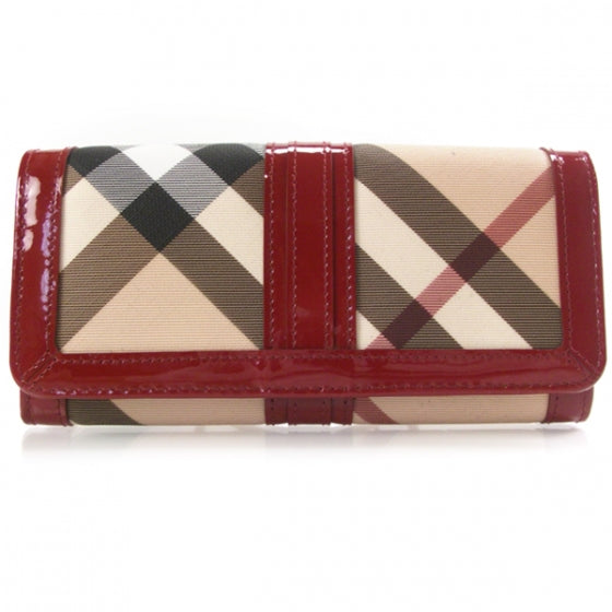 Burberry Patent Nova Check Wallet 1 of 8