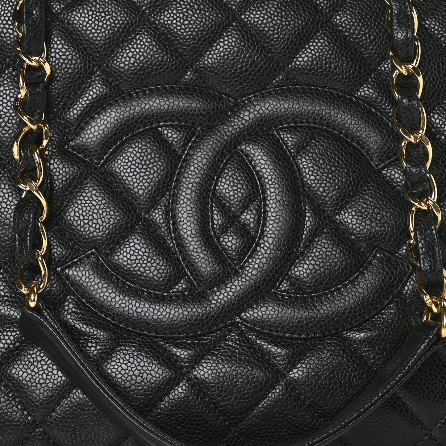Caviar Quilted Grand Shopping Tote GST Black
