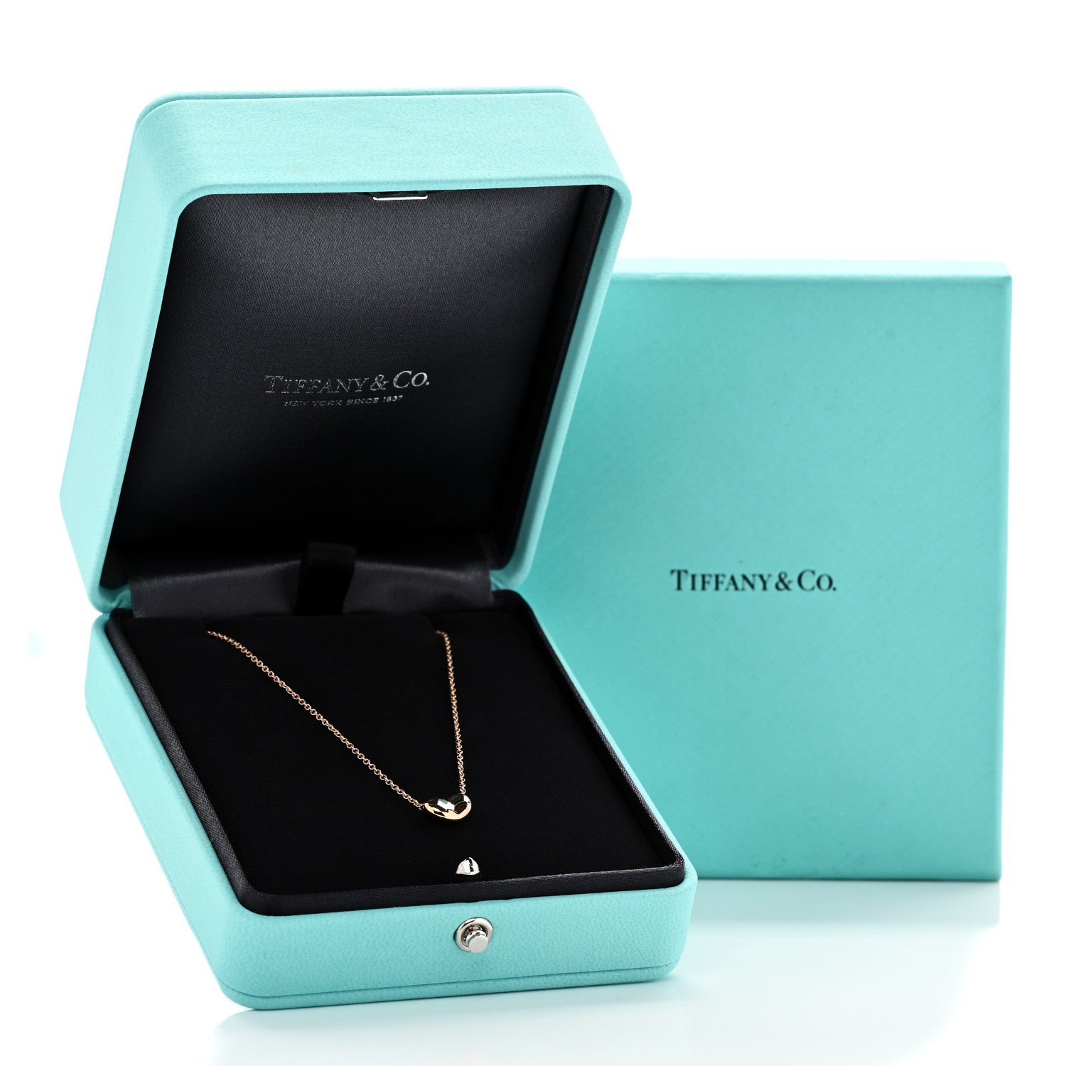 Tiffany 18K Rose Gold 9mm Elsa Peretti Bean Pendant Necklace 5 of 5