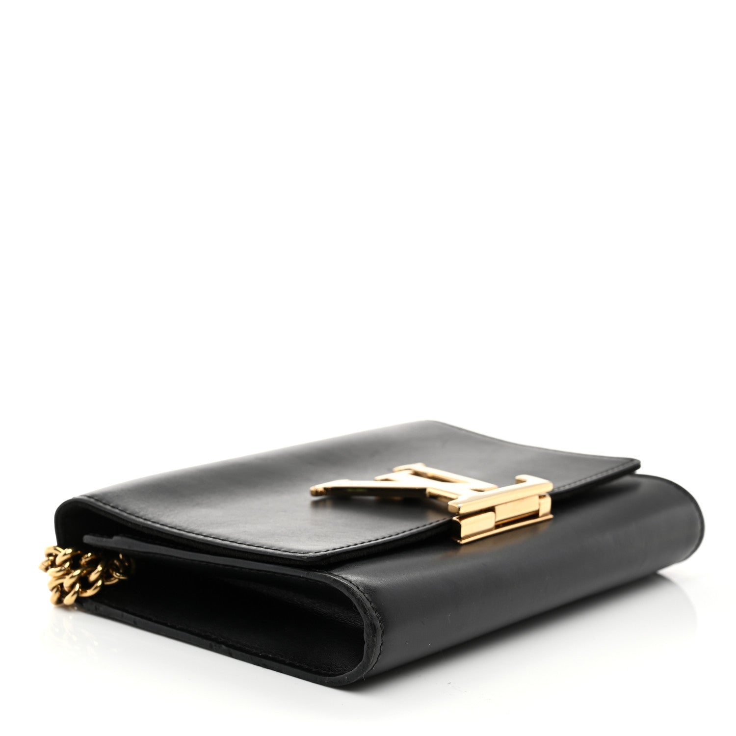 Louis Vuitton Calfskin Chain Louise MM Black 4 of 10