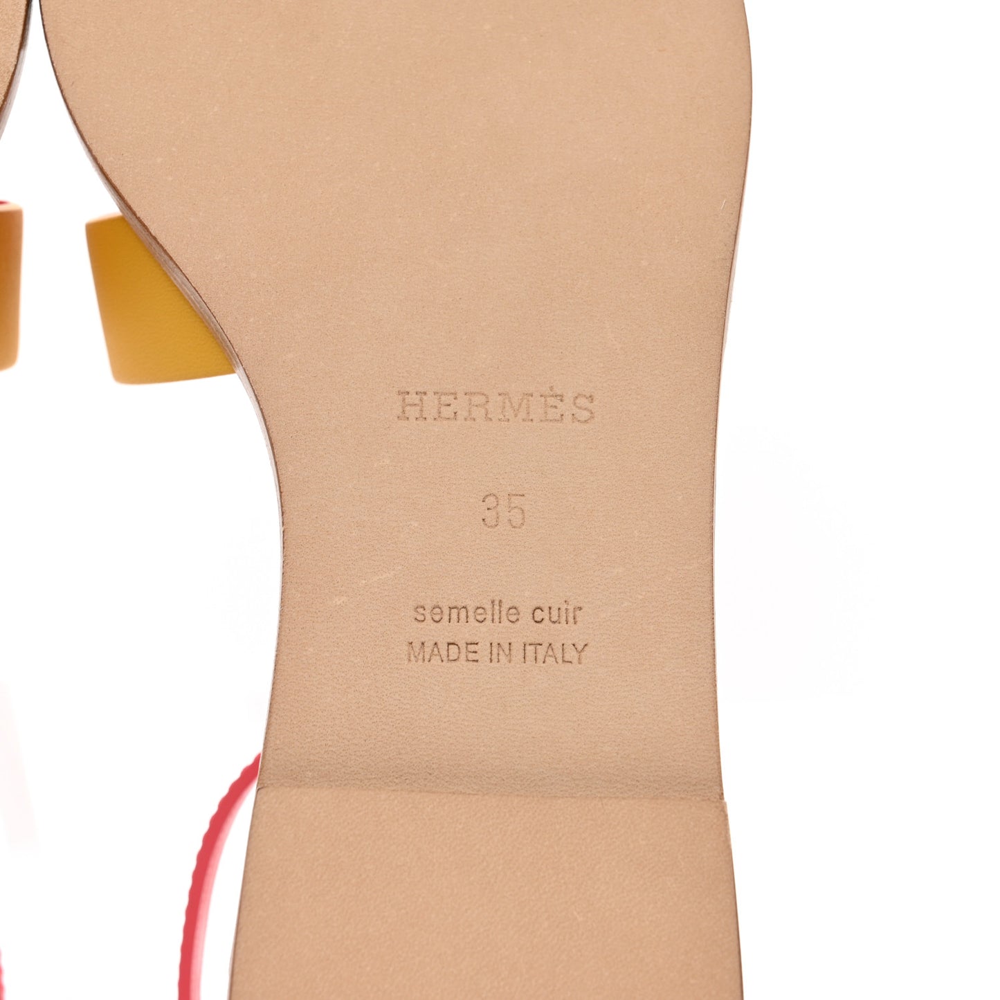 Calfskin Santorini Sandals 35 Jaune Sable Rose