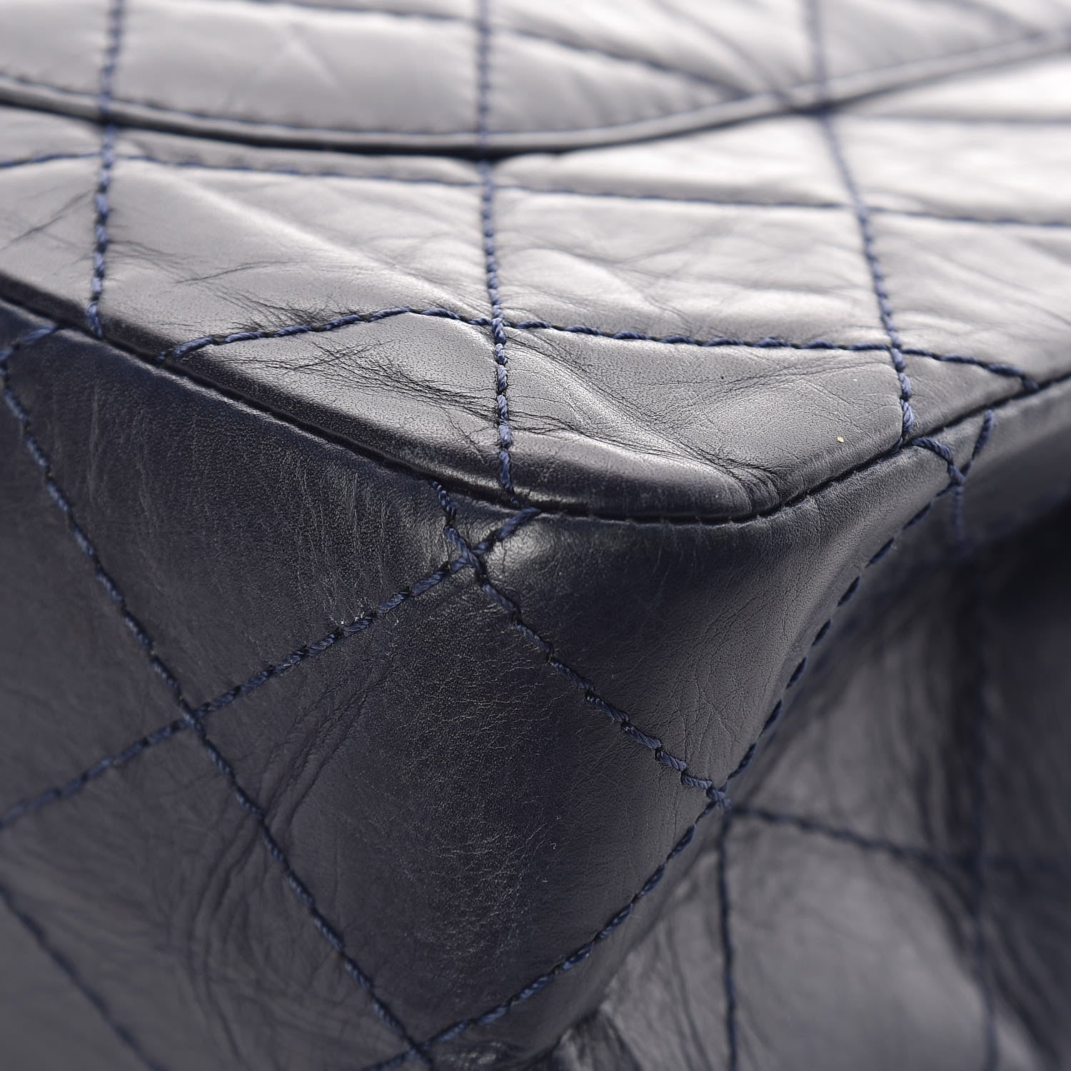 Chanel Aged Calfskin Quilted 2.55 Reissue 227 Flap Navy Blue 12 of 13