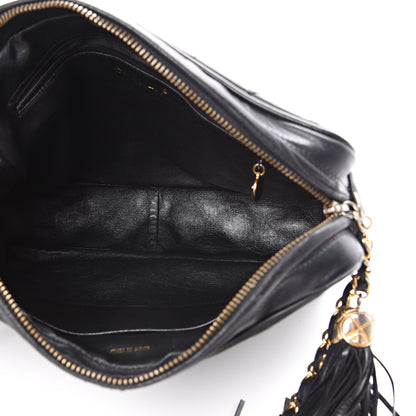 Chanel Lambskin Quilted CC Tassel Camera Case Black 4 of 13