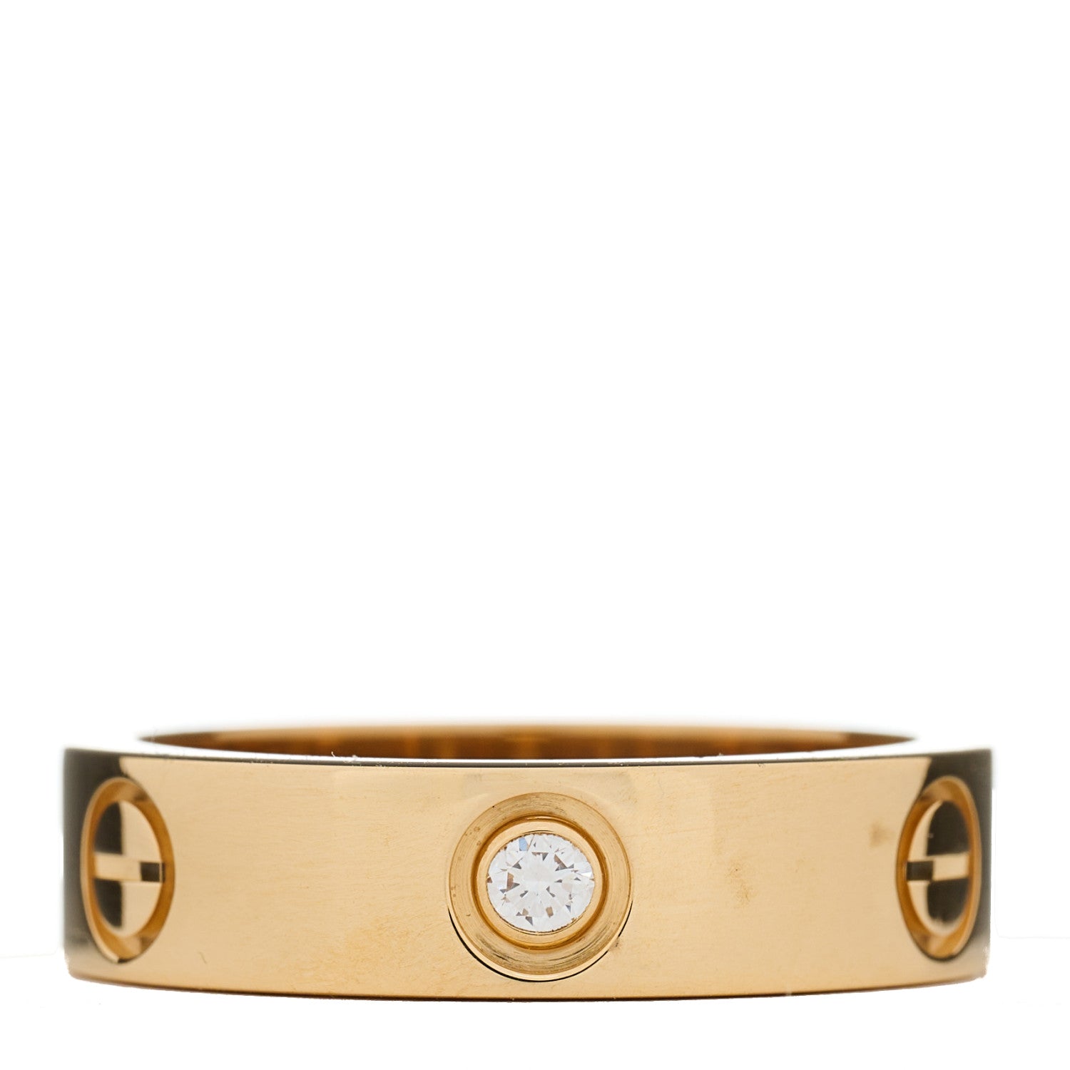 Cartier 18K Yellow Gold 3 Diamond 5.5mm LOVE Ring 58 8.25 1 of 4