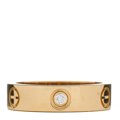 Cartier 18K Yellow Gold 3 Diamond 5.5mm LOVE Ring 58 8.25 1 of 4