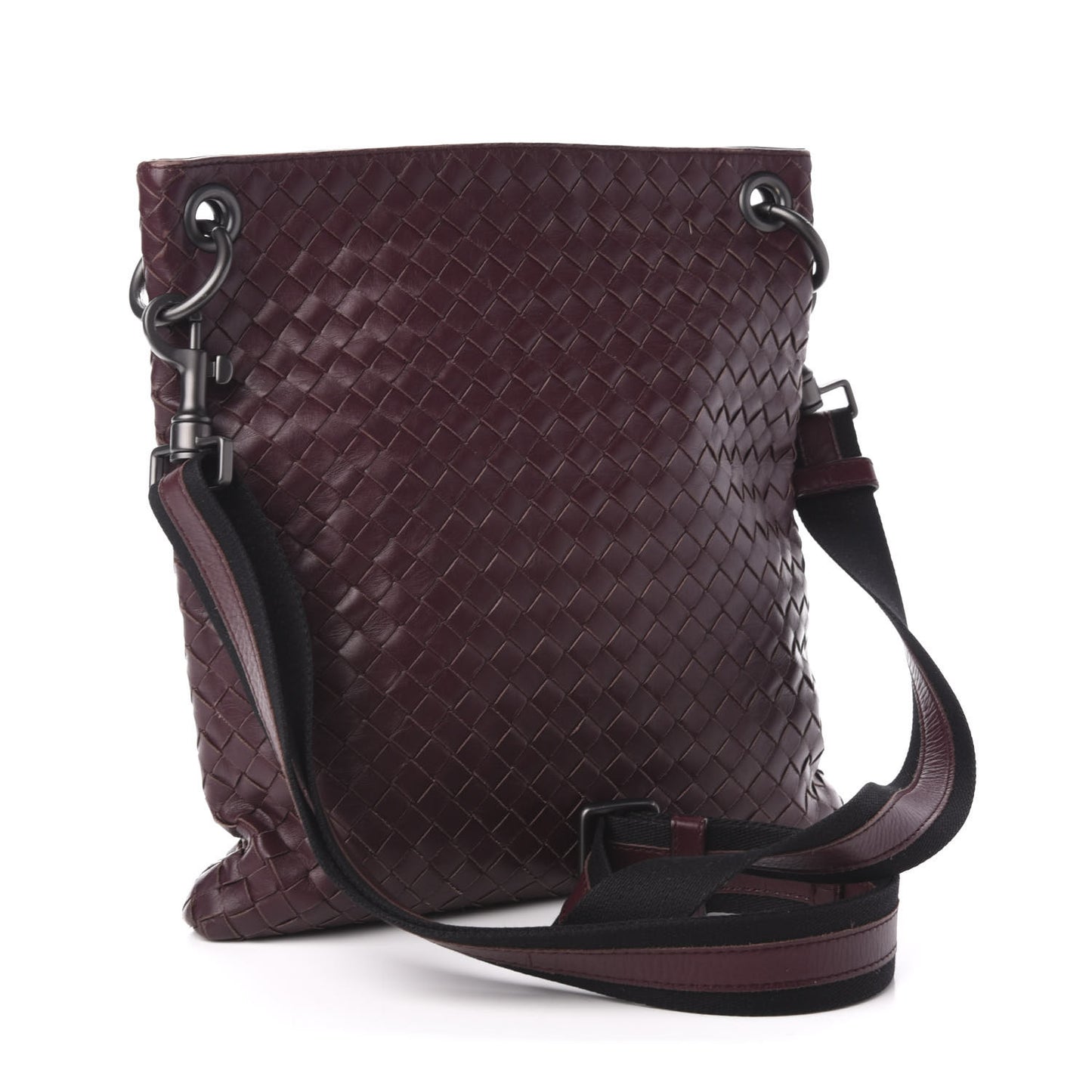 Nappa Intrecciato VN Crossbody Messenger Bag Aubergine