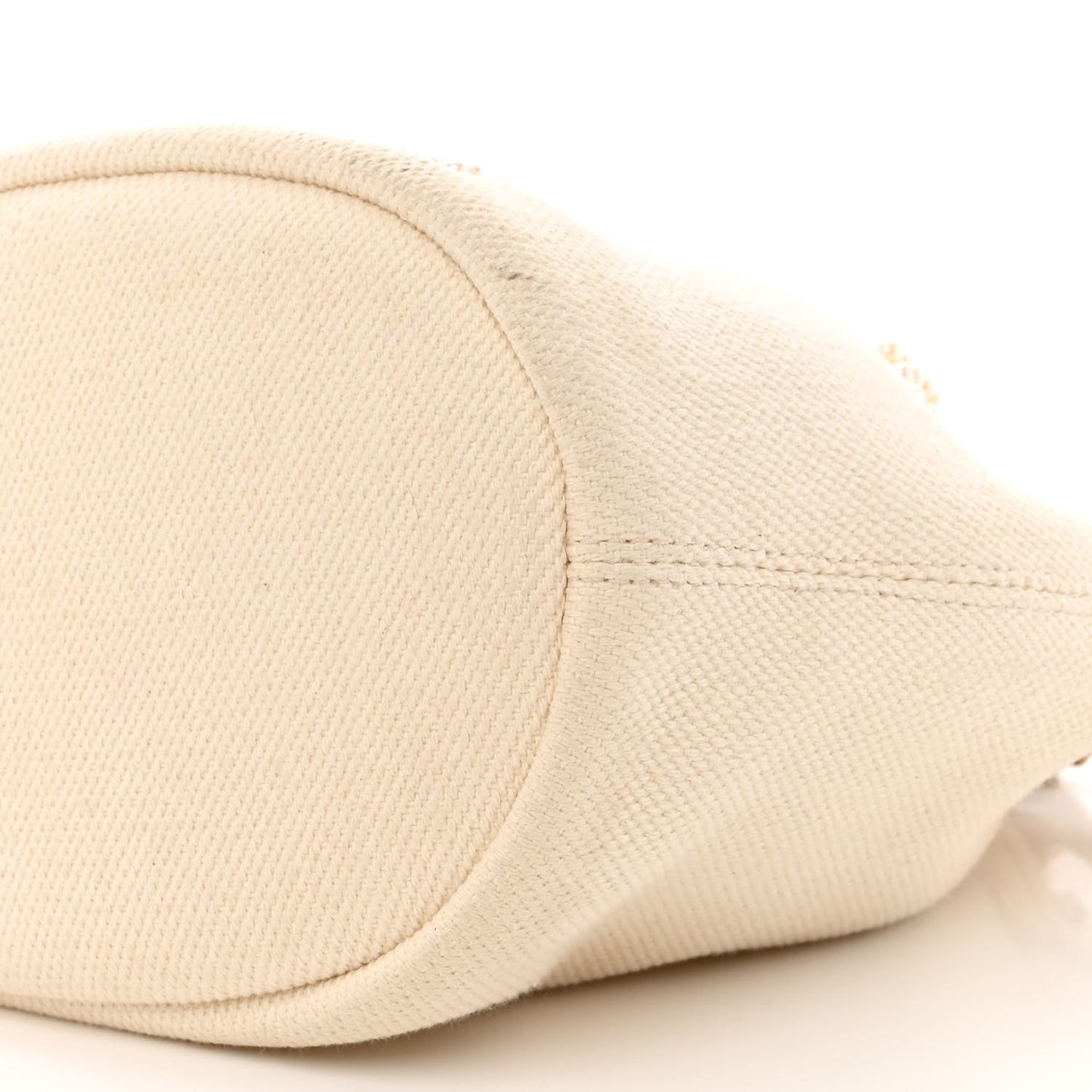 Canvas Pearl Deauville Drawstring Bucket Bag Ecru Beige