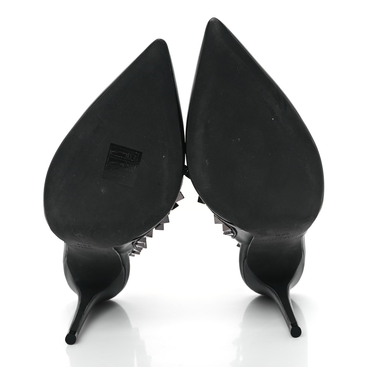 Valentino Garavani Calfskin Nappa Rockstud Ankle Strap 100mm Pumps 38.5 Black 5 of 9