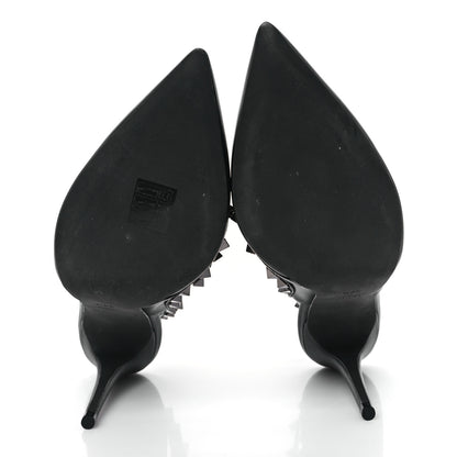 Valentino Garavani Calfskin Nappa Rockstud Ankle Strap 100mm Pumps 38.5 Black 5 of 9