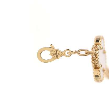 Van Cleef & Arpels 18K Yellow Gold Mother of Pearl 5 Motifs Vintage Alhambra Bracelet 5 of 6