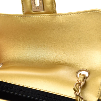 Chanel Metallic Calfskin Crocodile Embossed Cocodile Rectangular Mini Flap Gold 8 of 11