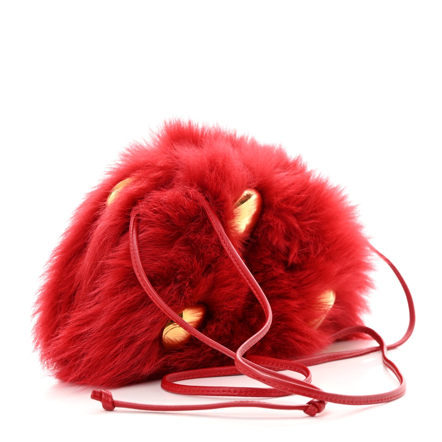 Shearling Lambskin Embellished The Mini Pouch Apple Candy