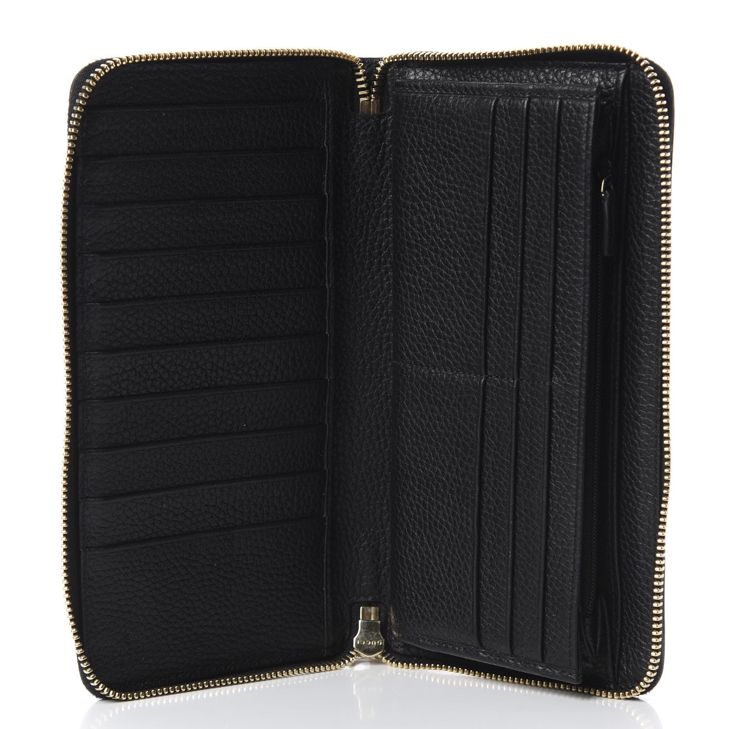 Gucci Pebbled Calfskin Soho Zip Around Wallet Black 4 of 9