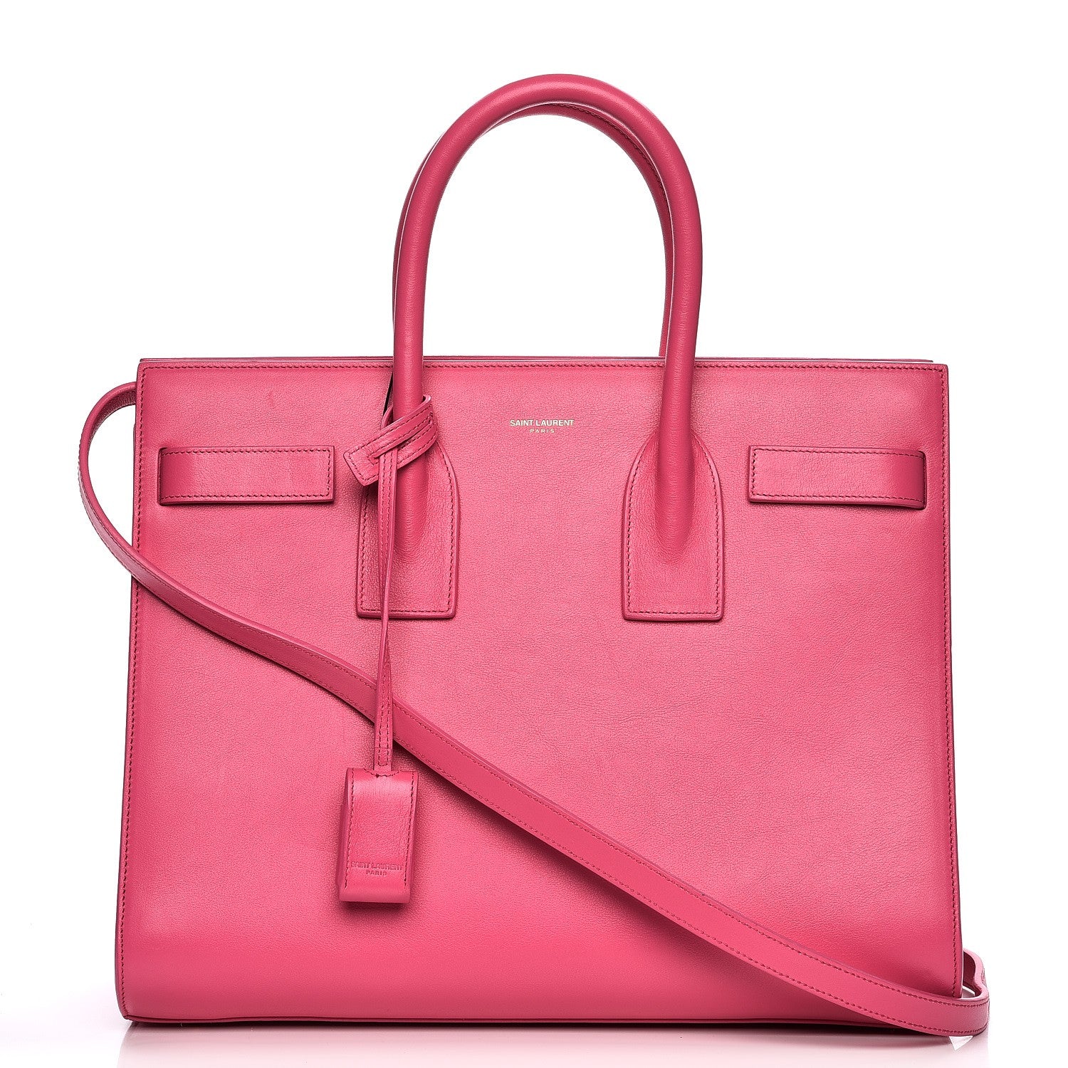 Saint Laurent Calfskin Small Sac De Jour Lipstick Fuchsia 1 of 12