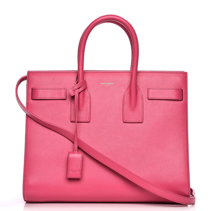 Saint Laurent Calfskin Small Sac De Jour Lipstick Fuchsia 1 of 12