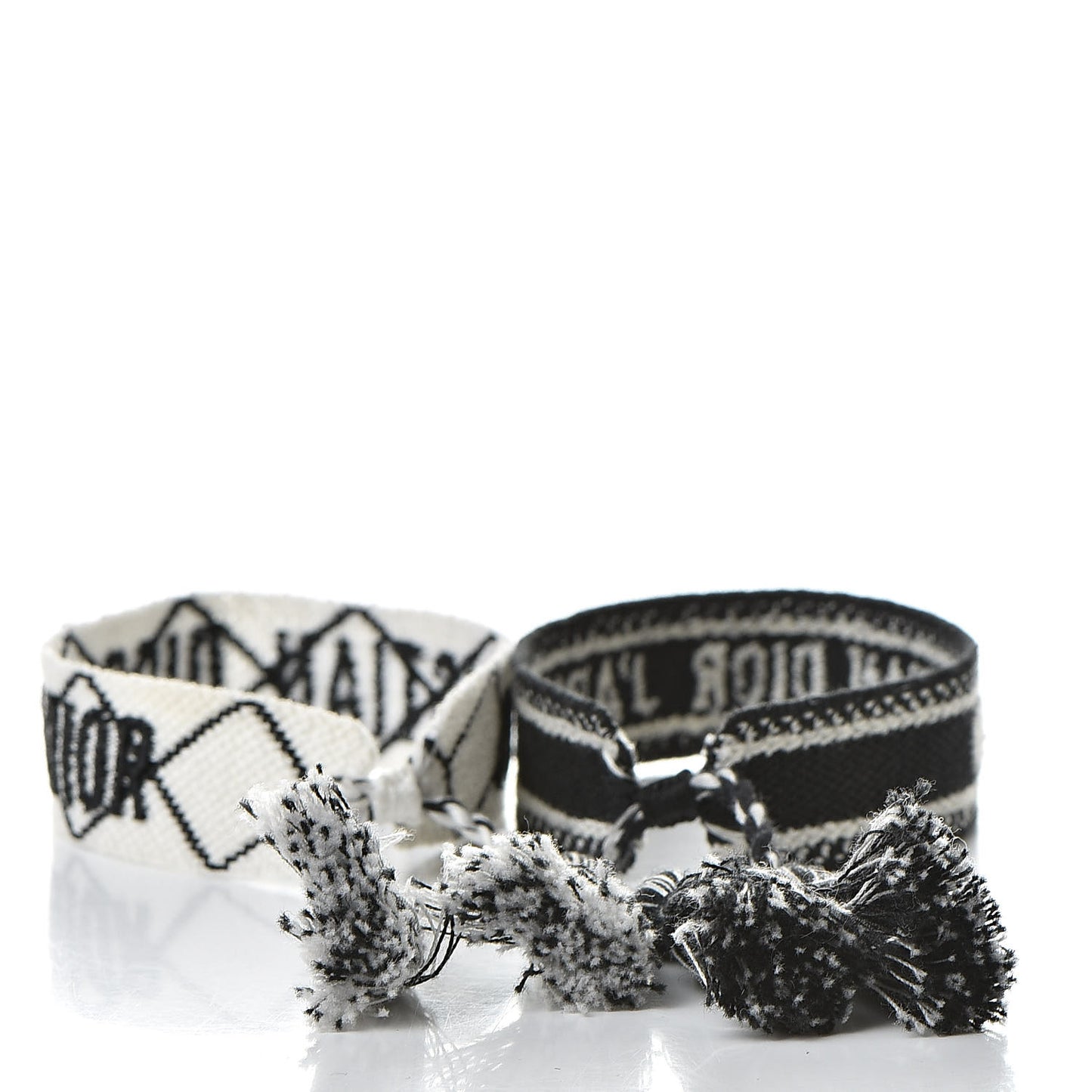 Woven Cotton J'Adior Friendship Bracelet Set Black White