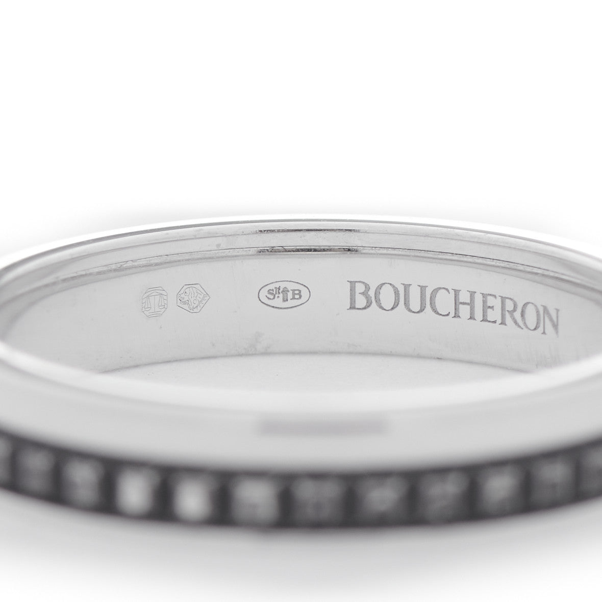 Boucheron 18K White Gold PVD Quatre Black Edition Wedding Band Ring 56 7.75 4 of 7