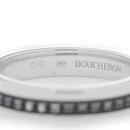 Boucheron 18K White Gold PVD Quatre Black Edition Wedding Band Ring 56 7.75 4 of 7