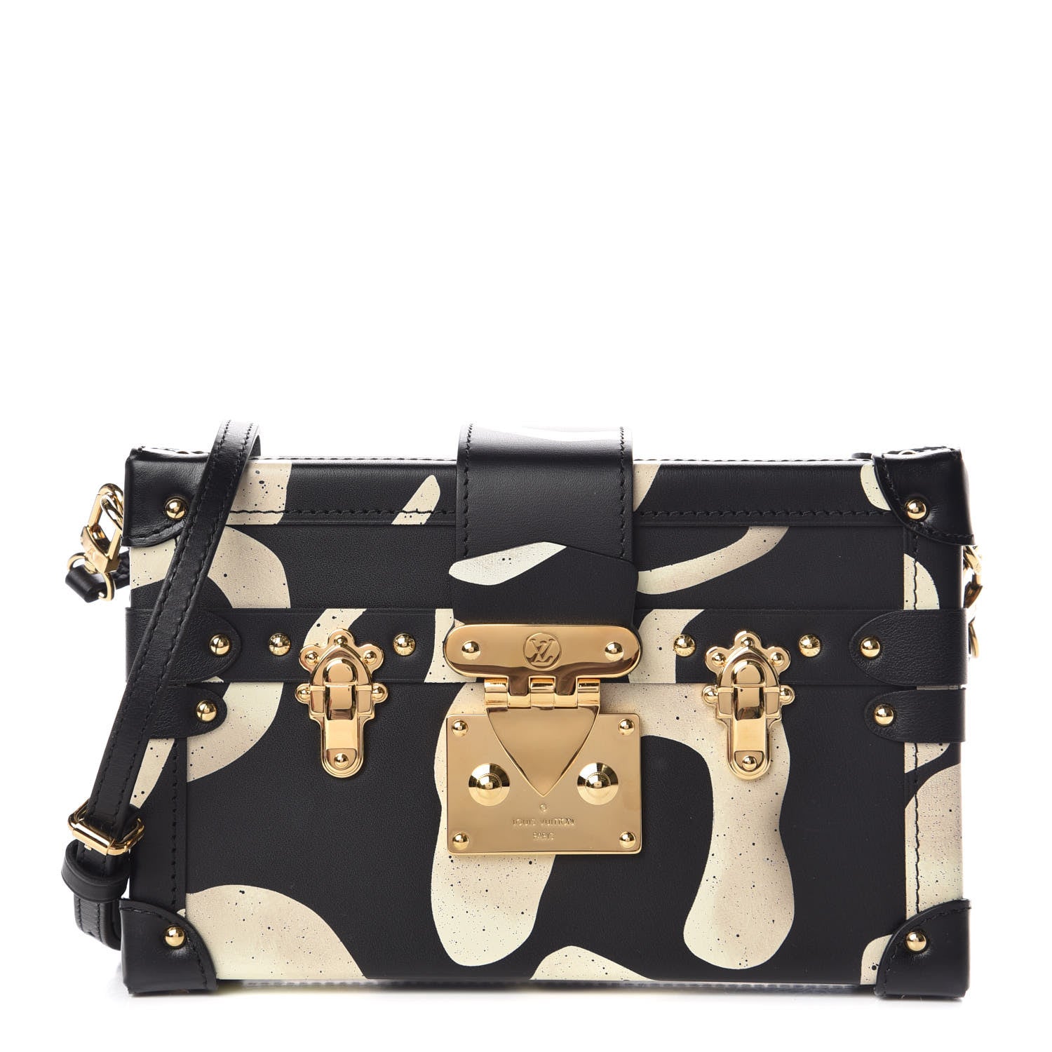 Louis Vuitton Calfskin Petite Malle Black White 1 of 7