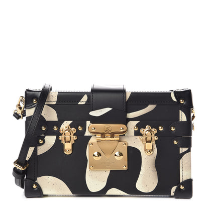 Louis Vuitton Calfskin Petite Malle Black White 1 of 7
