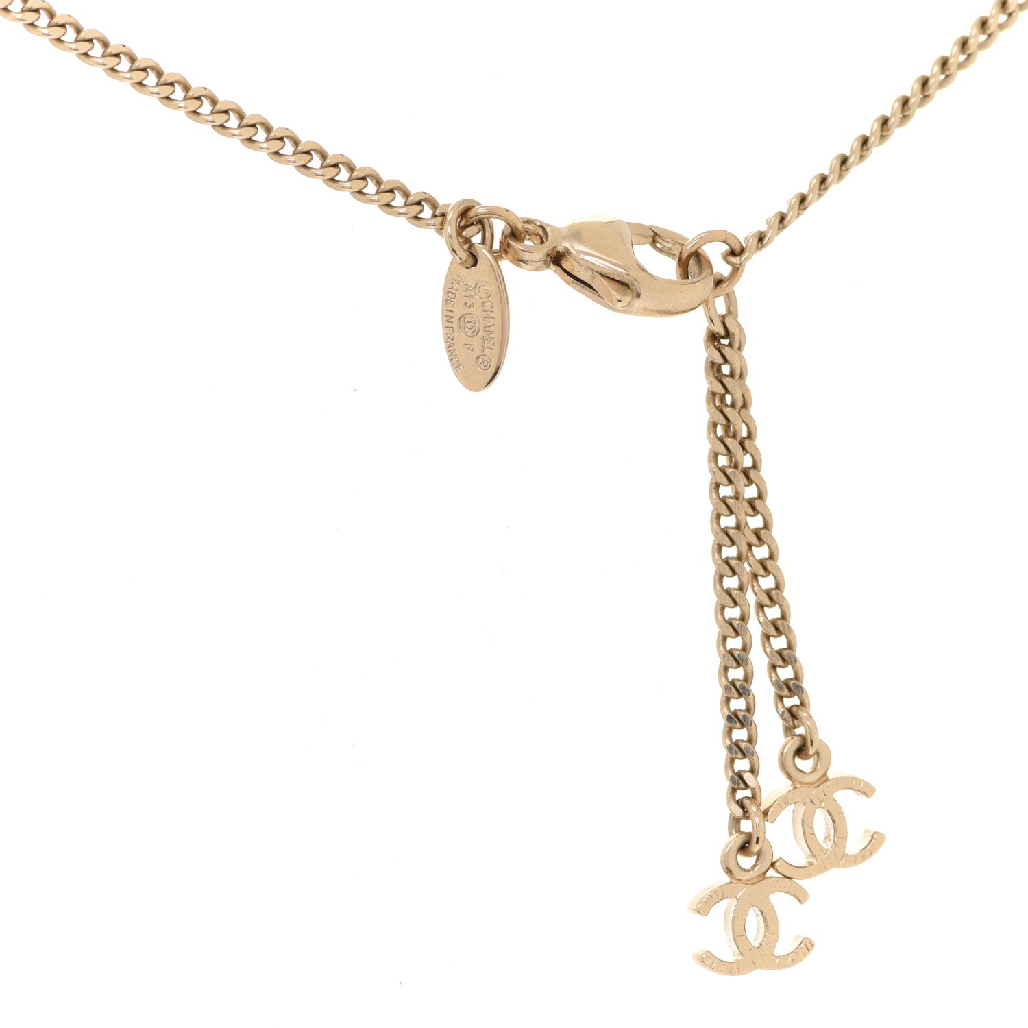 Chanel Enamel Pearl CC Baroque Drop Necklace Black Gold 5 of 6