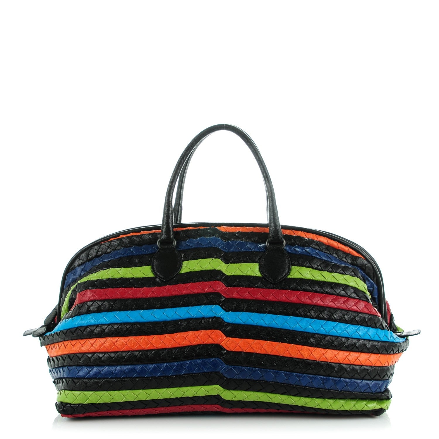 Bottega Veneta Shiny Goatskin Intrecciato Frame Bowling Bag Multicolor 1 of 8