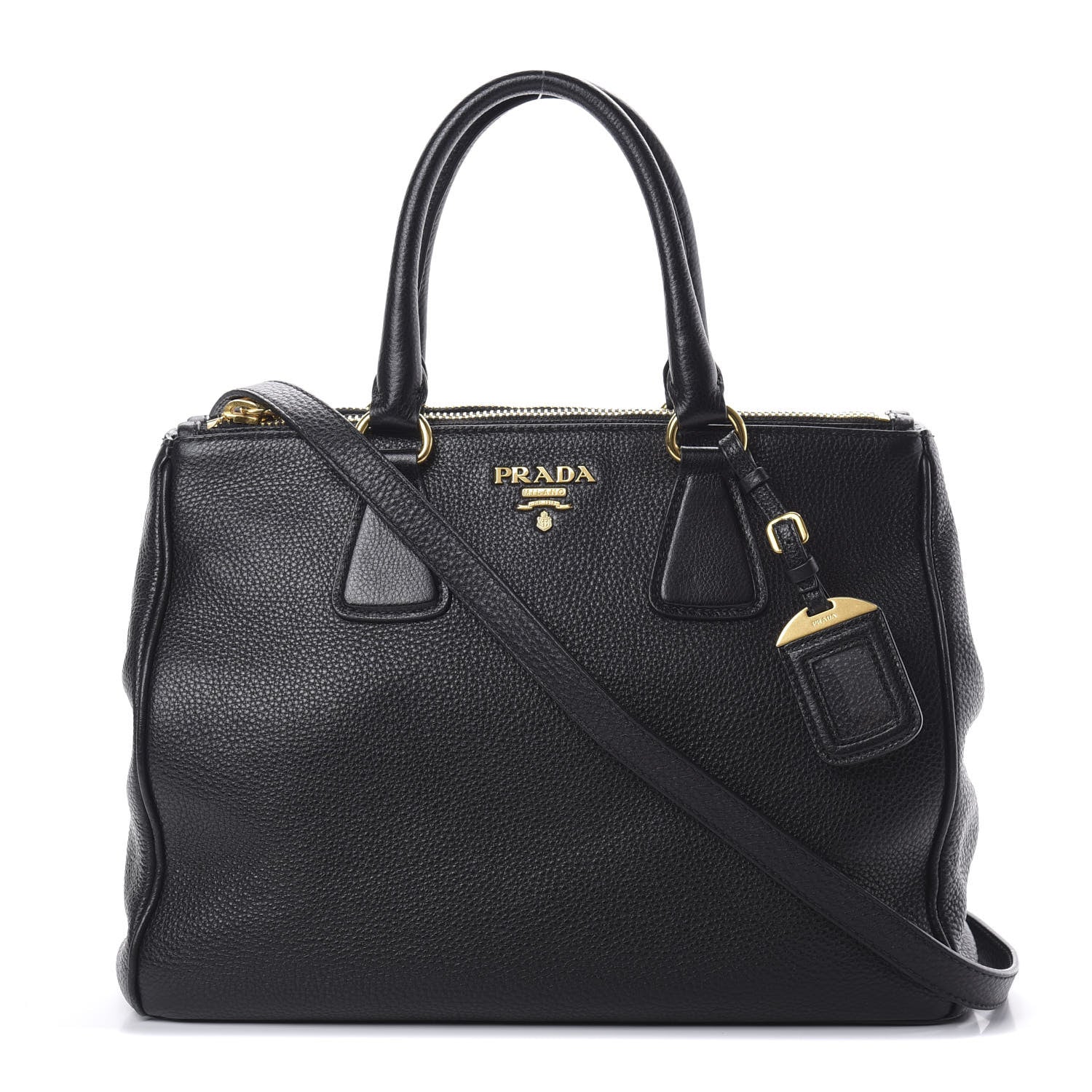 Prada Vitello Daino Tote Black 1 of 17