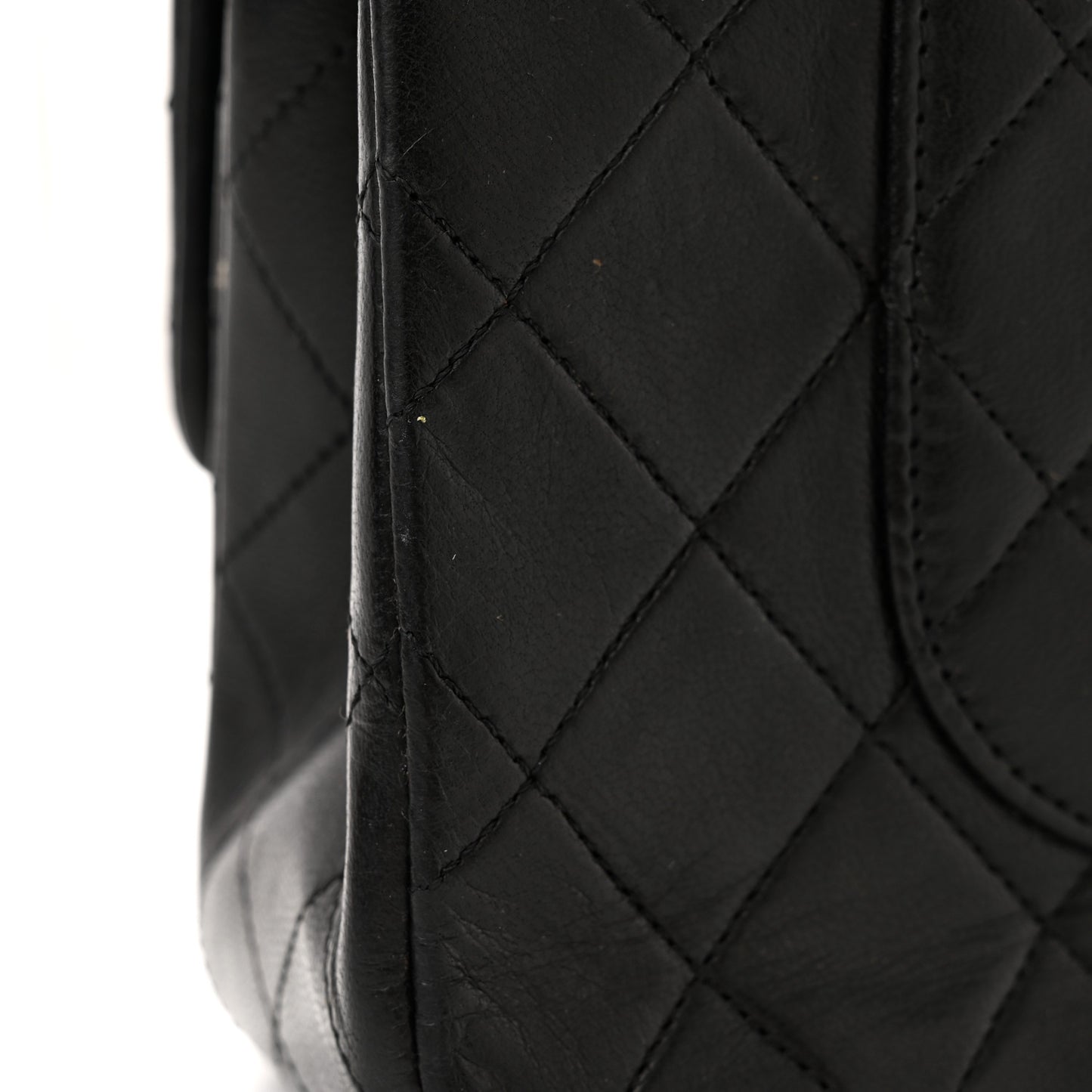 Lambskin Quilted Medium Double Flap Black