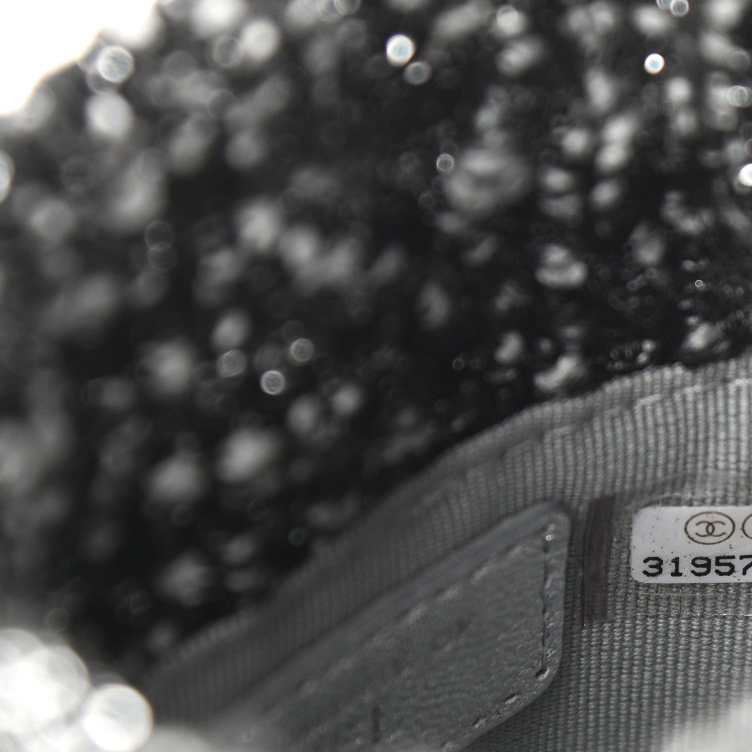 Chanel Tweed Mini Bucket Drawstring Bag Black Silver 8 of 11