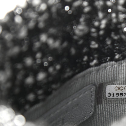 Chanel Tweed Mini Bucket Drawstring Bag Black Silver 8 of 11