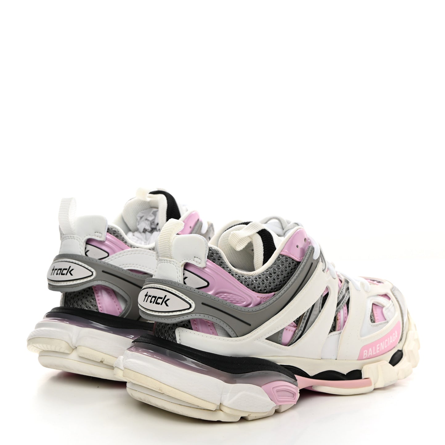 Mesh Rubber Tri-Color Womens Track Sneakers 37 White Pink Grey