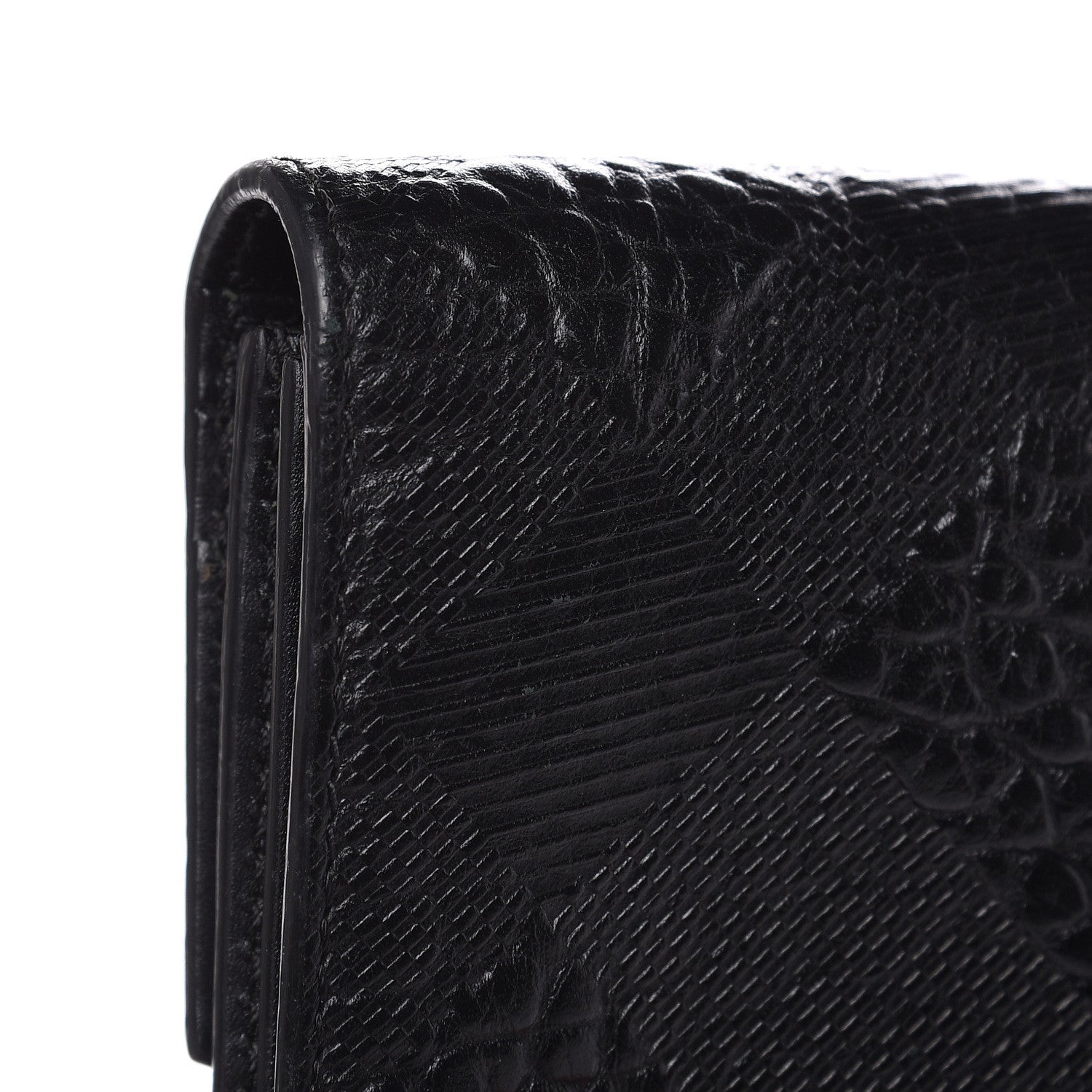 Burberry Signature Grain Calfskin Check Embossed Porter Continental Wallet Black 11 of 12