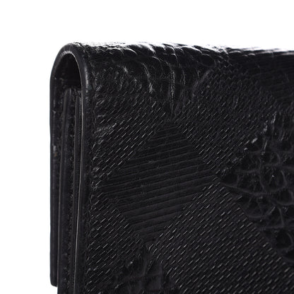 Burberry Signature Grain Calfskin Check Embossed Porter Continental Wallet Black 11 of 12